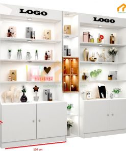 Mẫu tủ trưng bày mỹ phẩm bằng gỗ