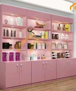 Mẫu tủ trưng bày mỹ phẩm bằng gỗ