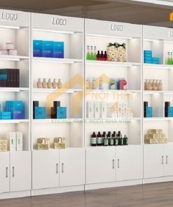 Mẫu tủ trưng bày mỹ phẩm bằng gỗ