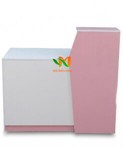 Bàn thu ngân trắng phối hồng hiện đại - QLT31