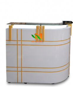 Quầy lễ tân bo cong 1m2 hiện đại - QLT34