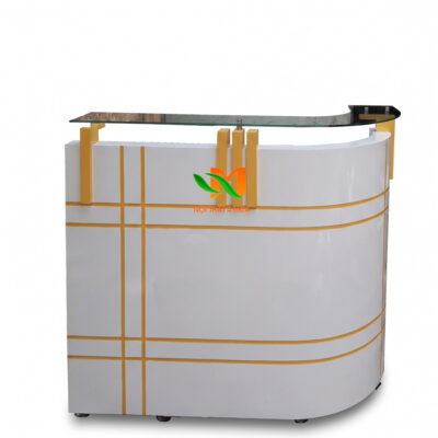 Quầy lễ tân bo cong 1m2 hiện đại