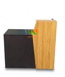Quầy lễ tân vân đá phối gỗ 1m2 - QLT33
