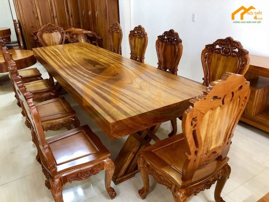 Mẫu bộ bàn ăn nguyên khối đẹp sang trọng