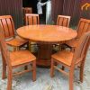 Mẫu bộ bàn ăn gỗ sồi 6 ghế hình tròn hiện đại