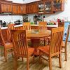 Mẫu bộ bàn ăn gỗ sồi 8 ghế hình tròn đẹp