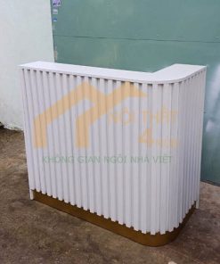 Bàn lễ tân bo cong 1m2 màu trắng