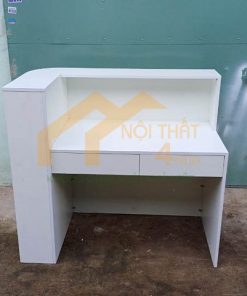 Bàn lễ tân bo cong 1m2 màu trắng - QLT25 4 Bàn lễ tân bo cong 1m2 màu trắng