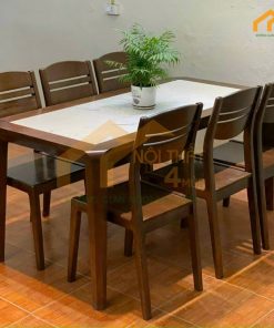 Mẫu bộ bàn ăn gỗ sồi nhỏ gọn hiện đại