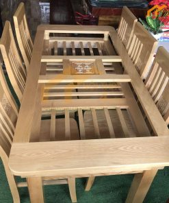 Mẫu bàn ăn gỗ sồi 6 ghế hiện đại