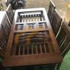 Bộ bàn ăn gỗ sồi 6 ghế sơn màu óc chó - BAGS20 1 Mẫu bộ bàn ăn 6 ghế màu gỗ óc chó sang trọng