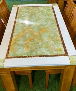 Bộ bàn ăn 6 ghế haiti cao su hiện đại - BA6GS07