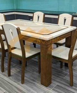 Bộ bàn ăn 1,4m 6 ghế neva hiện đại - BA4GS11