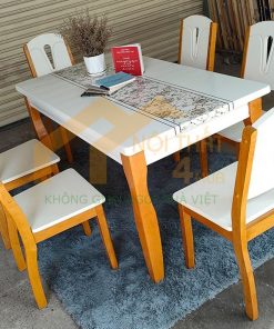 Bộ bàn ăn 1m5 ghế Neva hiện đại - BA4GS15