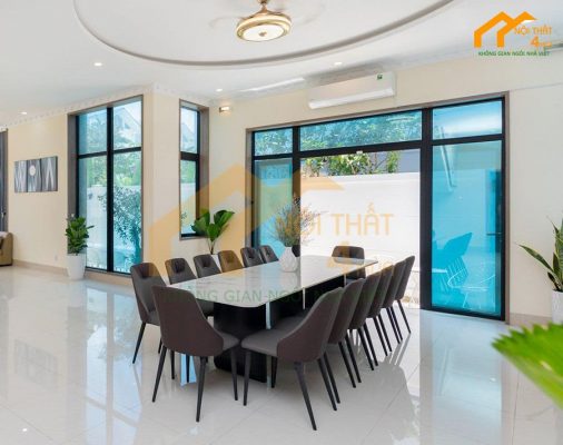 Mẫu bộ bàn ăn 12 ghế hiện đại