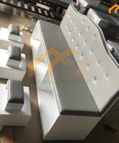 Bộ ghế làm nail băng dài màu xám - GLN24 5 Mẫu bộ ghế làm nail băng dài màu xám