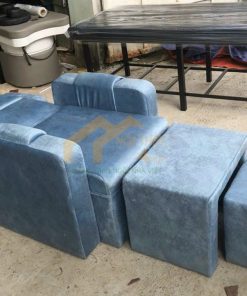 Bộ ghế massage chân vải nhung màu xám - GMF10 5 Mẫu ghế massage bọc vải nhung cao cấp màu tím