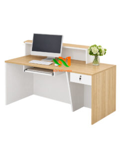 Quầy lễ tân gỗ MDF nhỏ gọn 1m4 - QLT01 2 Quầy lễ tân gỗ MDF nhỏ gọn 1m2 - QLT01