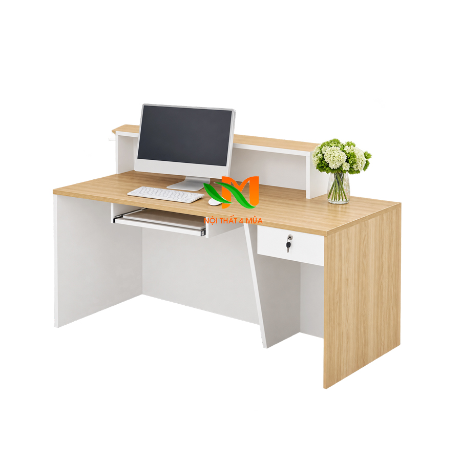 Quầy lễ tân gỗ MDF nhỏ gọn 1m2 - QLT01 Quầy lễ tân gỗ MDF nhỏ gọn 1m2 - QLT01