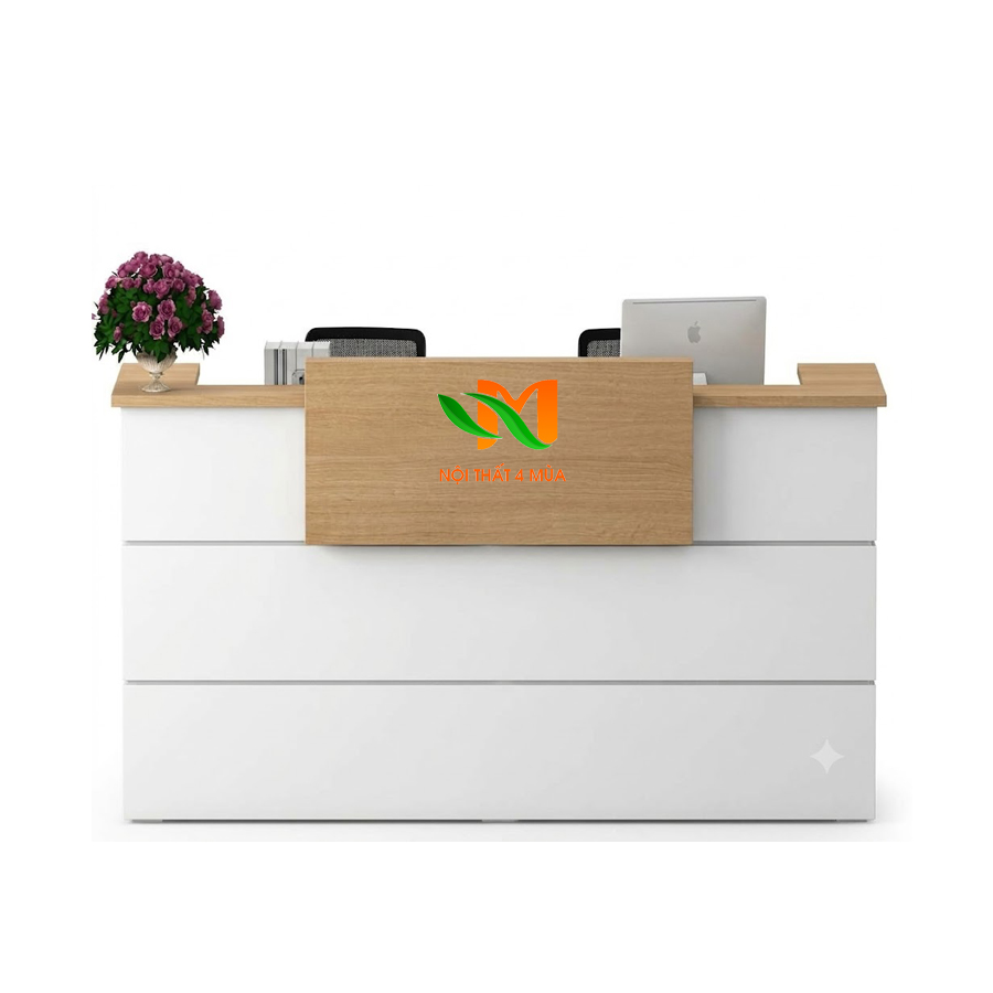 Quầy lễ tân gỗ MDF 1m6 hiện đại - QLT17 4 Quầy lễ tân gỗ MDF 1m6 hiện đại - QLT17