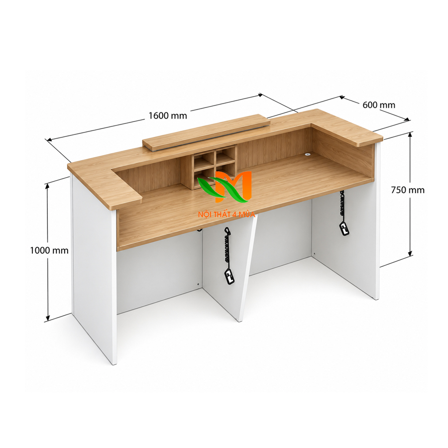 Quầy lễ tân gỗ MDF 1m6 hiện đại - QLT17 Quầy lễ tân gỗ MDF 1m6 hiện đại - QLT17