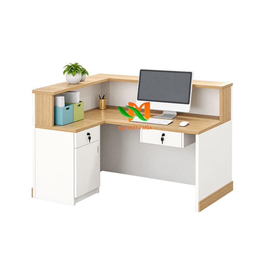 Quầy lễ tân gỗ MDF đơn giản 1m2 - QLT20 Quầy lễ tân gỗ MDF đơn giản 1m2 - QLT20