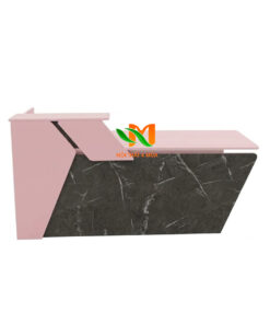 Quầy lễ tân vân đá phối màu hồng 1m4 - QLT24