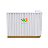 Bàn lễ tân bo cong 1m2 màu trắng - QLT25