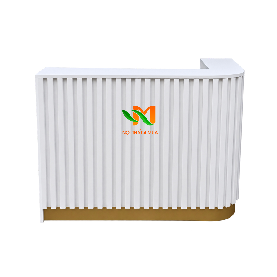 Bàn lễ tân bo cong 1m2 màu trắng - QLT25 4 Bàn lễ tân bo cong 1m2 màu trắng - QLT25