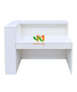 Bàn lễ tân bo cong 1m2 màu trắng - QLT25