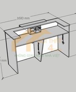 Mẫu quầy lễ tân gỗ 1m6 đẹp
