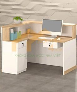 Mẫu quầy lễ tân gỗ MDF 1m2 đơn giản đẹp