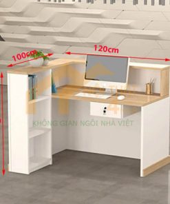 Mẫu quầy lễ tân gỗ MDF 1m2 đơn giản đẹp