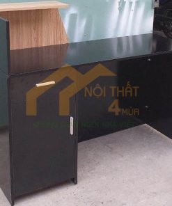 Mẫu quầy lễ tân vân đá phối gỗ