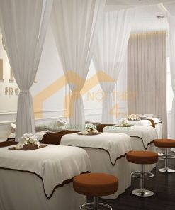 Rèm vải Voan spa RSPV01 5 Mẫu rèm vải voan màu trắng trơn