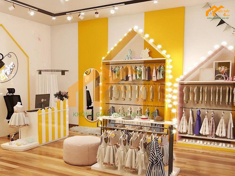 30+ Mẫu thiết kế shop quần áo trẻ em nhỏ đẹp ấn tượng 1 Mẫu thiết kế shop quần áo trẻ em đẹp