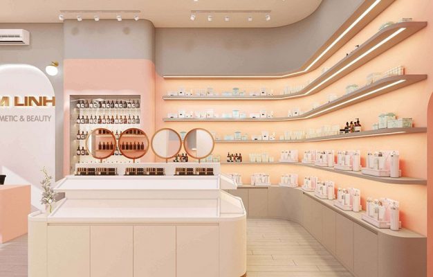Mẫu thiết kế shop mỹ phẩm đẹp hiện đại