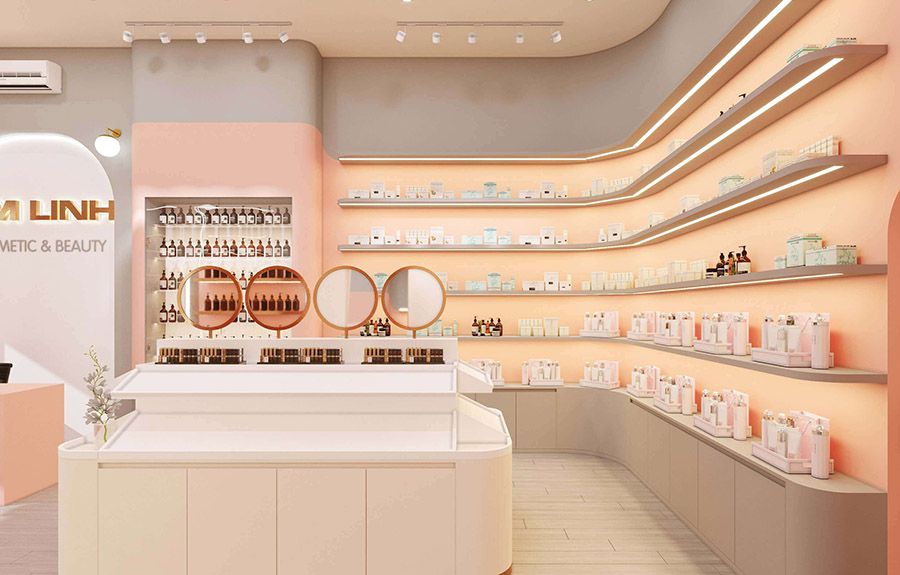 50+ Mẫu thiết kế shop mỹ phẩm đẹp ấn tượng HÚT KHÁCH 1 Mẫu thiết kế shop mỹ phẩm đẹp hiện đại