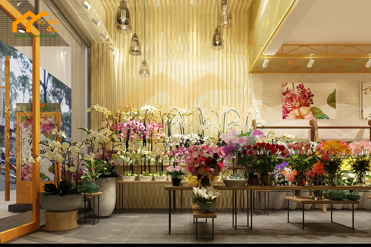 Bí quyết thiết kế shop hoa tươi cuốn hút “vạn người mê” 4 nghệ thuật trưng bày hoa tươi