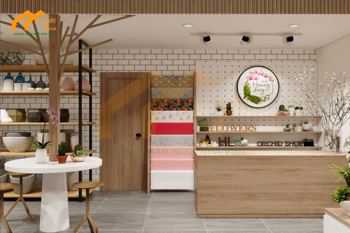 Bí quyết thiết kế shop hoa tươi cuốn hút “vạn người mê” 6 quầy thu ngân trong cửa hàng hoa