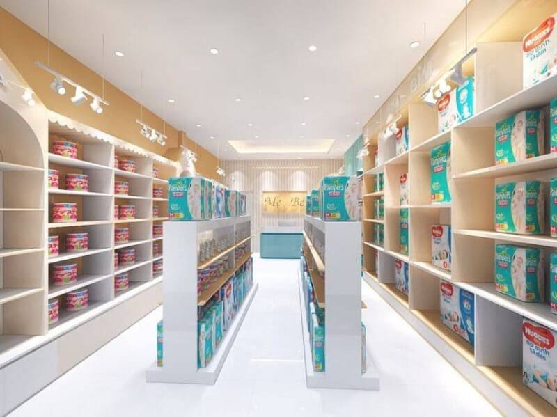 30+ Mẫu thiết kế shop mẹ và bé nhỏ đẹp và ấn tượng 14 Thiết kế shop Mẹ và Bé kinh doanh các loại Sữa, Bỉm