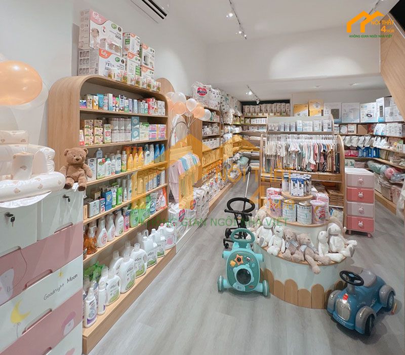 30+ Mẫu thiết kế shop mẹ và bé nhỏ đẹp và ấn tượng 15 Thiết kế cửa hàng Mẹ và Bé kinh doanh đồ chơi trẻ em