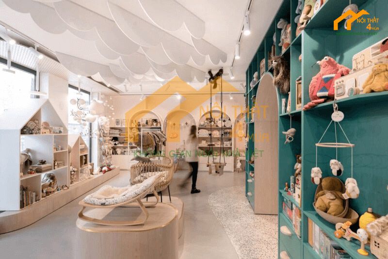 30+ Mẫu thiết kế shop mẹ và bé nhỏ đẹp và ấn tượng 20 Thiết kế shop Mẹ và Bé màu hồng đẹp