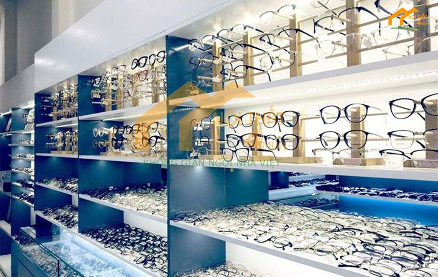 Mẫu thiết kế shop phụ kiện mắt kính trẻ trung, năng động
