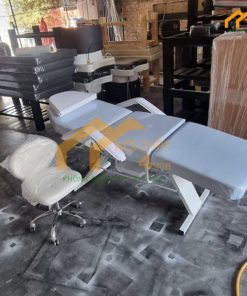 Giường phun xăm chỉnh cơ màu trắng - GPXCC05