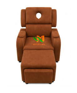 Mẫu ghế foot bọc nhung màu cam đất