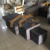 Mẫu ghế foot bọc nhung màu xám chuột