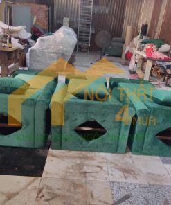 Ghế foot massage body bọc nhung màu xanh - GMF18 4 Mẫu ghế foot massage body màu xanh