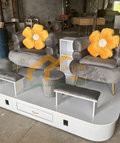 Bộ ghế nail cao cấp màu xám đẹp