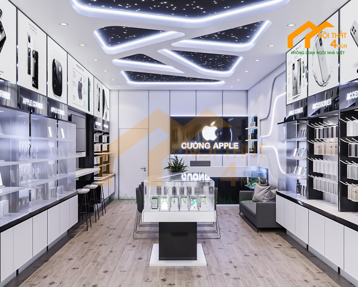 20+ Mẫu thiết kế cửa hàng phụ kiện điện thoại đẹp Hot 2025 10 cửa hàng iStore thiết kế theo phong cách tối giản